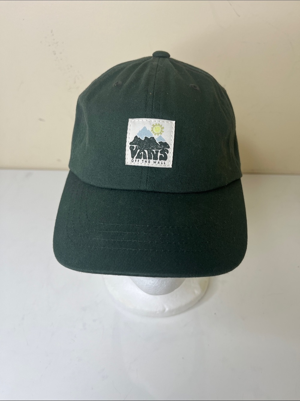 Vans “Off The Wall” Dark Green SnapBack Hat with Brand Tag